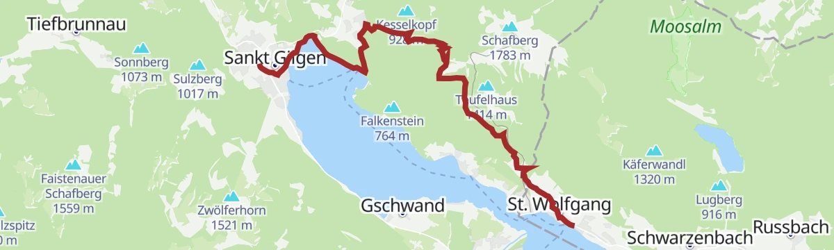 Route map: BergeSeen Trail 04: St. Wolfgang